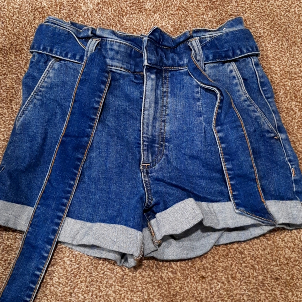 Express Paperbag Jean Shorts